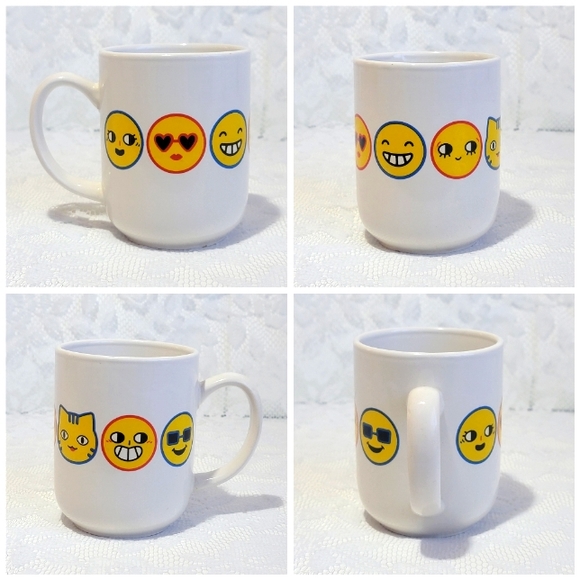 Royal Norfolk | Dining | Vintage White Ceramic Cup Emoji Mug | Poshmark